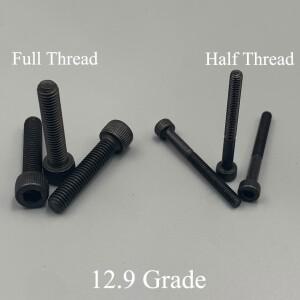 M10x1.25x110/120/130/140/150mm 12.9 등급 탄소강 반나사 DIN912 캡 컵 알렌 헤드 볼트 육각형 소켓