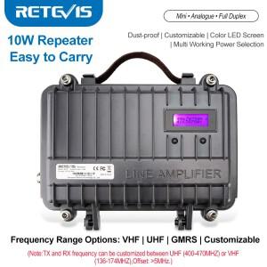 무전기 중계기 풀 듀플렉스 양방향 라디오 미니 소형 아날로그 맞춤형 RETEVIS RT97 10W UHF (또는 VHF)