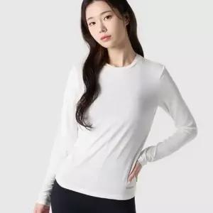 르꼬끄 QR122ORL11_CRM_JS 여성 티셔츠 슬림핏 모달 긴팔티 _ LE1221364695