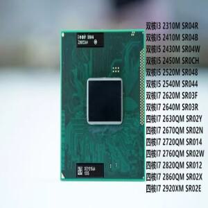 I3 2310M I5-2410M 2450 2520M I7-2620M 2630QM 2720 2820QM 2920XM 노트북 CPU