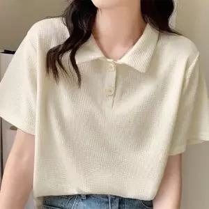 [하프클럽/]여자 출근룩 오피스룩 루즈핏 카라넥 반팔 티셔츠