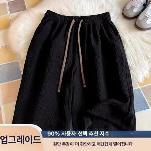 EAMT 남성 주름 반바지 여름 얇은 속건성 비치 바지 스포츠 캐주얼 5부 하의 트렌드 EUNG