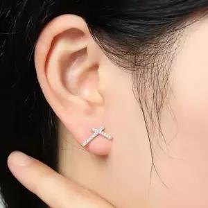 큐빅 심플악세사리 백금도금 셀프웨딩귀걸이 귀걸이