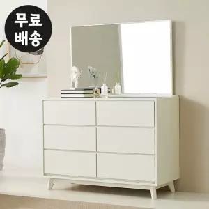 레체 와이드 화장대 서랍장 수납(1200/크림화이트)