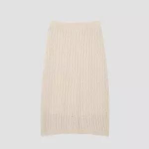[유닛]페이퍼사 혼방 케이블 니트 스커트 [UFJKBS285N-LIGHT BEIGE]