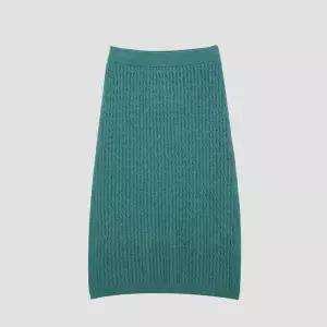 [유닛]페이퍼사 혼방 케이블 니트 스커트 [UFJKBS285N-GREEN]