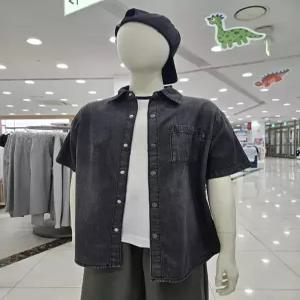 [소이]5부 블랙 데님 셔츠 26M53040BK_OD_OD