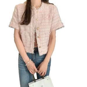 아이언하트 여성 코트 추동 트위드 반팔 톱