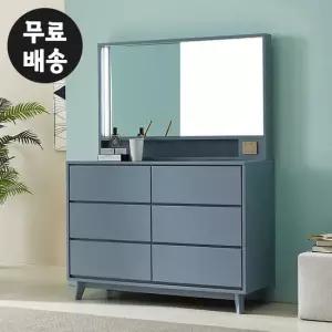 레체 LED 조명 화장대 안방 수납 서랍장(1200/그레이)
