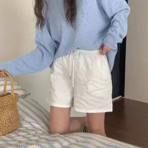 [옷자락]여자 SS 넓은 귀여운 편한 고무줄 플라워쇼츠 반바지