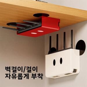 라우터 배치 브래킷 와이파이 보관함 정리함 벽걸이형 홀더 드릴링 불필요 셋톱박스용 케이블 정리함