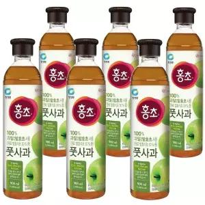 대상 청정원 홍초 풋사과 900ml x 6개