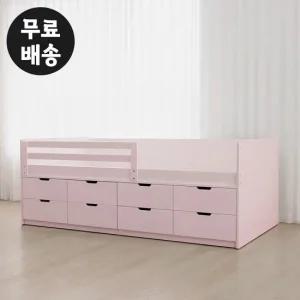 레나 침대 프레임 2단 서랍형 슈퍼싱글(SS) 핑크