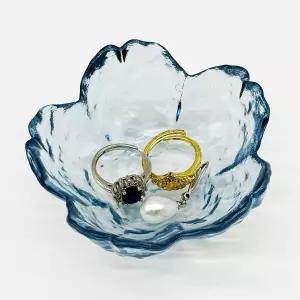 꽃 반지 접시 보석 트레이 유리 쟁반 미용 방 장식 작은 장신구 협탁 주얼리 홀더 욕실 그릇 귀걸이 아내