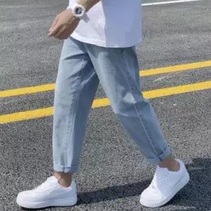[라일리의류] Rly 남성 캐주얼 밴딩 청바지 와이드 스판 빅사이즈