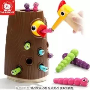 탑브라이트 아기딱따구리 모이주기 원목완구 감각발달
