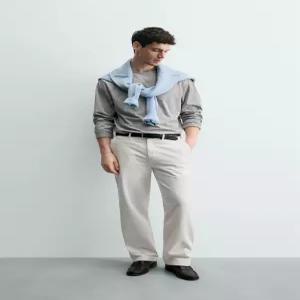 ZARA 미디엄 웨이트 롱 슬리브 티셔츠 - 그레이 4092/442/803