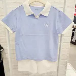 SFIT 에스핏 HC29 카라 셋업 4부 세트 주니어 여아 카라 셋업 상하세트 블루  SJA304F