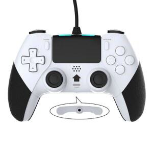 Wired Controller Gamepad for Playstation 4 with Advanced Programming Buttons Dual Vibration Shock Joystick PS4/PS4 Slim/PS4 Pro and PC (White)