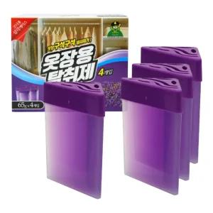 삼각형 모서리 라벤더 향기 옷장 탈취제 4P 1세트 정리 아늑한