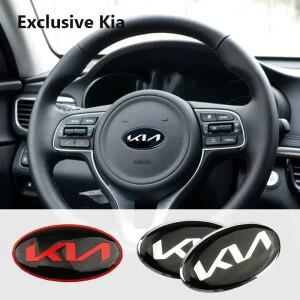 자동차 로고 스티어링 휠 장식 스티커 액세서리 EV6 Sorento Niro Stinger Ceed Carnival K5 K9 Soul Caren