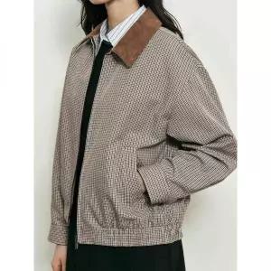브랜드정품 빈폴 BEANPOLE LADIES [B. my] 클래식 체크 헤링턴 점퍼 브라운 (BF5839N03D) 168416