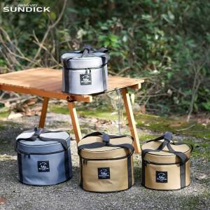 SUNDICK 야외 원통형 식기 세트 냄비 가스 실린더 충돌 방지 피크닉 가방 기타 핸드백