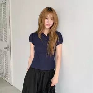 여자 데일리 러블리 퍼프 소매 셔링 반팔 후드티25505666588872