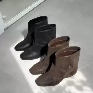 [옷자락]여자 레그워머 짧은 폴딩 FW 세무 뾰족코 부츠