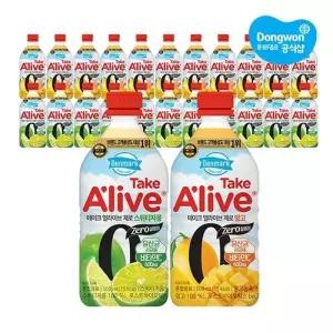 [동원] 덴마크 테이크얼라이브 제로 500ml 망고 x 12개 + 스위티자몽 x 12개