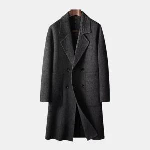 [이카룩]IKALOOK 남성 고퀄리티 헤링본 오버핏 더블 울코트 BCO102