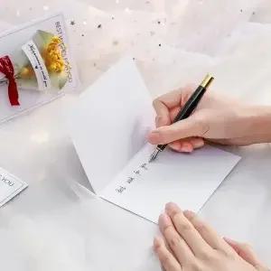 접이식 건조 꽃 인사 카드 영원한 꽃다발 비즈니스 축복 별이 빛나는 하늘 교사 발렌타인데이