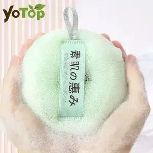 매달린 밧줄이 달린 샤워 수세미 목욕 스폰지 엑스 폴리 에이 팅 소프트 메쉬 바디 스크러버 부드러운