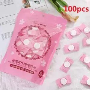 10-200pcs 미니 압축 수건 일회용 캡슐 매직 페이스 케어 타블렛 야외 여행 천 물티슈 종이 티슈