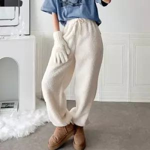 [옷자락]여자 조거 넓은 FW 한파바지 양털 덤블 바지