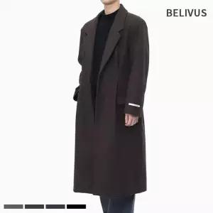 [빌리버스]빌리버스 남성 싱글 코트 울 혼방 핀턱 롱코트 BYM004