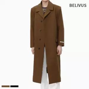 [빌리버스]빌리버스 남성 코트 카라 울 혼방 자켓 롱코트 BYM006