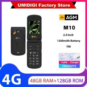 AGM M10 러기드 4G 피처폰 큰 버튼 풀밴드 플립폰 듀얼심 휴대폰 스피커 영어 또는 러시아어 키보드