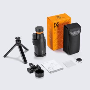 호환 KF Concept 12X50 단안 망원경 IP66 방수 HD BAK4 조류 관찰 사냥 여행 휴대폰 거치대 삼각대