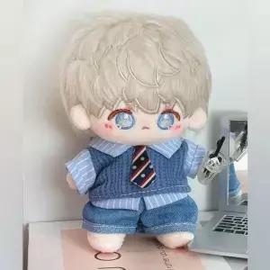10cm 면 인형 옷 파란색 상의 귀여운 학교복 플러시 교체용 액세서리