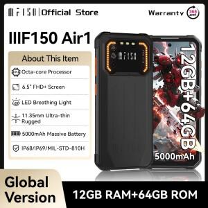 IIIF150 Air1 스마트폰 6.5인치 FHD 디스플레이 12GB64GB NFC 5000mAh IP68 IP69K STD-810G 11.35mm 초슬림
