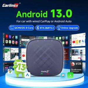 카플레이동글 CarlinKit 안드로이드 자동차 무선 카플레이 AI TV 박스 넷플릭스 유튜브 플레이 스토어용 13 QCM6125 코어 분할 화면 64G 128G