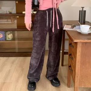 [옷자락]여자 겨울 소프트 벨로아 코듀로이 기모 밴딩 팬츠