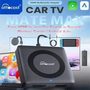 카플레이동글 OTTOCAST Car TV Mate 무선 CarPlay 어댑터에 유선 Android 자동 HDMI 멀티미디어 비디오 컨버터 스틱 게임 박스 전화