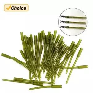 30Pcs 60mm 부드러운 고무 낚시 엉킴 방지 슬리브 잉어 인라인 리드 튜브
