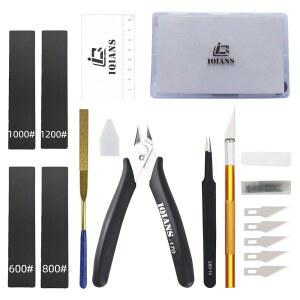 IQIANS 15PCS 모델 빌드용 기본 취미 도구 키트, 건플라 및 3D 프린팅, 정밀 니퍼, 워해머용 클 , 와이어 커터 펜치 미니어처 공예 키트용