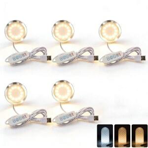 Axonite 5PCS LED 램프 키트 001 밤부 랩 H2D /X1 /P1P /A1 미니 메이커월드용 세 가지 색상 모든 큐빅 메이커온라인 3D 프린터 라이트 DIY 하드웨어 모델 예비 부품 5V USB 전원, 3000K