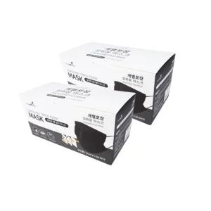 개별포장 일회용마스크(50P 성인용) 블랙-2개 일회용 덴탈 대형 귀안아픈 국산 비말차단 필터