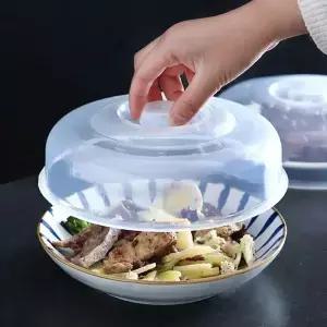 1Pcs 신선한 유지 전자 레인지 튄 커버 주방 그릇 케이크 접시 플라스틱 음식 뚜껑 재사용 가능한 구