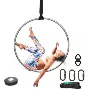 90cm 25mm 에어리얼 후프 라이라 세트 프로페셔널 리깅 서커스 공연 및 스튜디오용 내구성 높은 안전